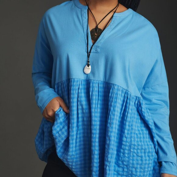 Anthropologie Pilcro Long-Sleeve Babydoll Top - Picture 3 of 9